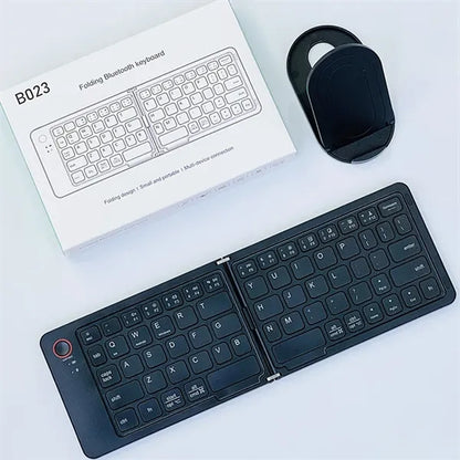 Foldable Wireless Bluetooth Keyboard with Phone Holder