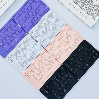 Foldable Wireless Bluetooth Keyboard with Phone Holder