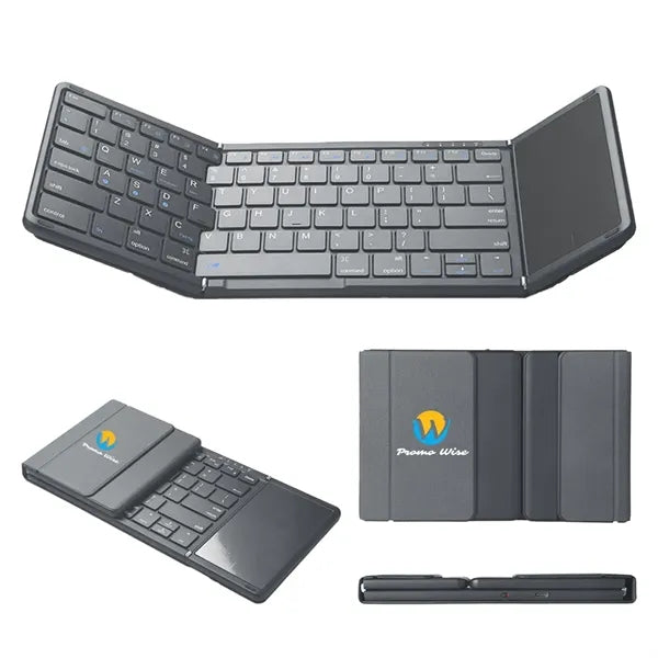Triple Folding Rechargeable Bluetooth Keyboard with Touchpad