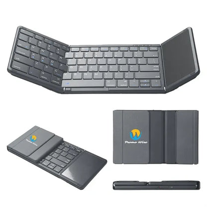 Triple Folding Rechargeable Bluetooth Keyboard with Touchpad