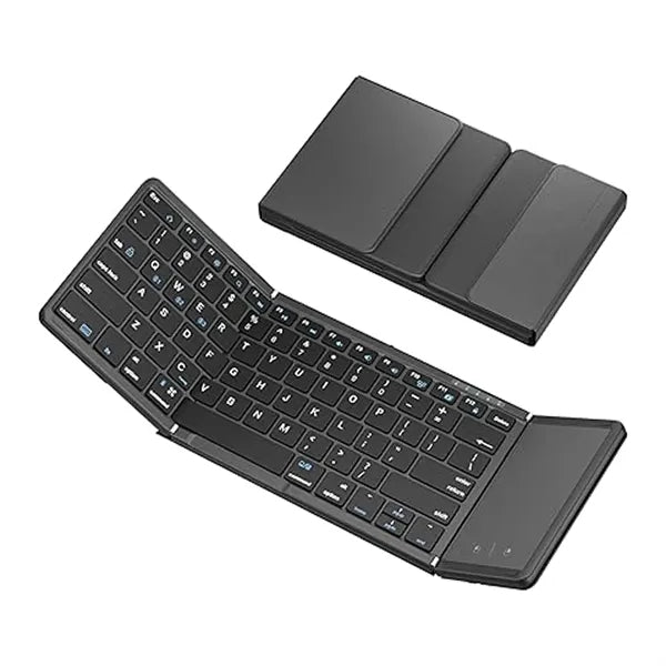 Triple Folding Rechargeable Bluetooth Keyboard with Touchpad