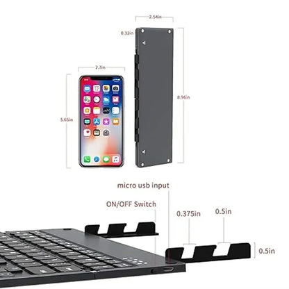 Foldable Portable Rechargeable Bluetooth Keyboard with Stand