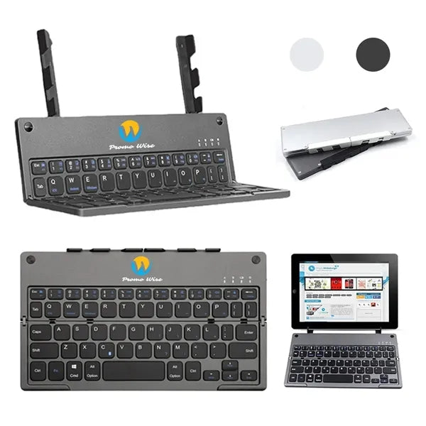 Foldable Portable Rechargeable Bluetooth Keyboard with Stand