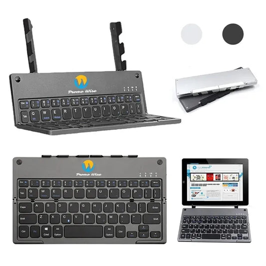 Foldable Portable Rechargeable Bluetooth Keyboard with Stand
