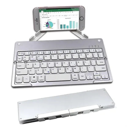 Foldable Portable Rechargeable Bluetooth Keyboard with Stand