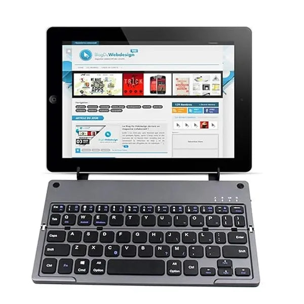 Foldable Portable Rechargeable Bluetooth Keyboard with Stand