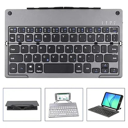 Foldable Portable Rechargeable Bluetooth Keyboard with Stand