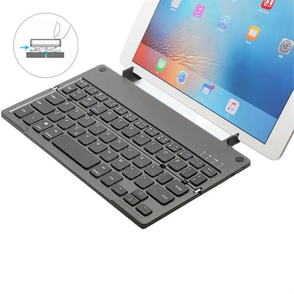 Foldable Portable Rechargeable Bluetooth Keyboard with Stand