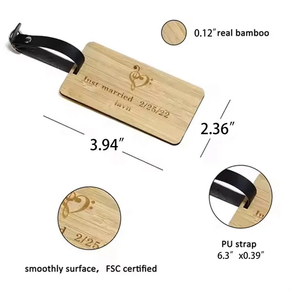 DIY Wooden Luggage Tag Travel Hotel Registration Label