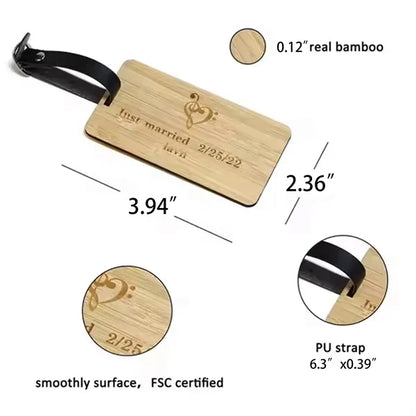DIY Wooden Luggage Tag Travel Hotel Registration Label