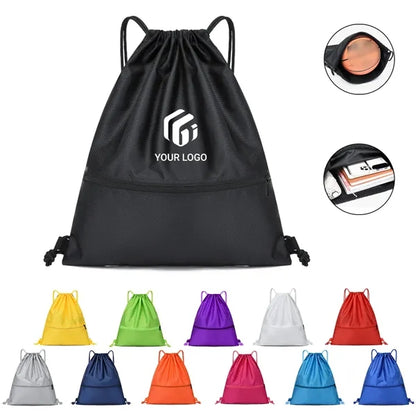 Large capacity portable sports fitness drawstring backpack