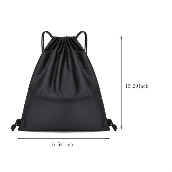 Large capacity portable sports fitness drawstring backpack