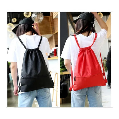 Waterproof Nylon Drawstring Backpack for Outdoor Gym Use