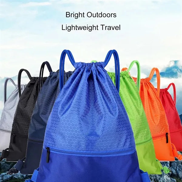 Waterproof Nylon Drawstring Backpack for Outdoor Gym Use