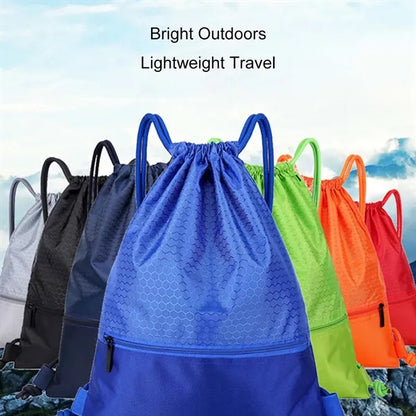 Waterproof Nylon Drawstring Backpack for Outdoor Gym Use