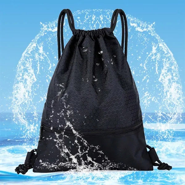 Waterproof Nylon Drawstring Backpack for Outdoor Gym Use