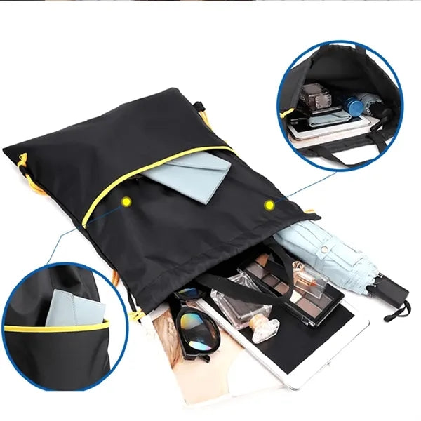 Waterproof Drawstring Gym Bags String Backpack with Zipper