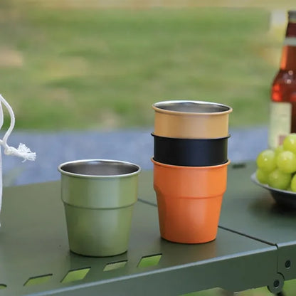 Practical portable outdoor camping stainless steel cup