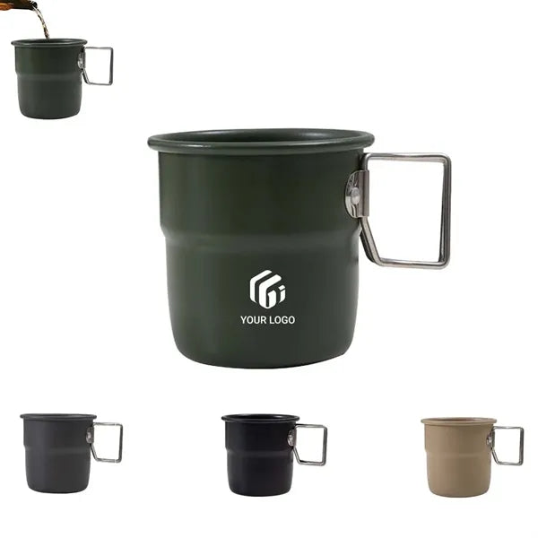 10oz Portable Stainless Steel Camping Mug with Handle