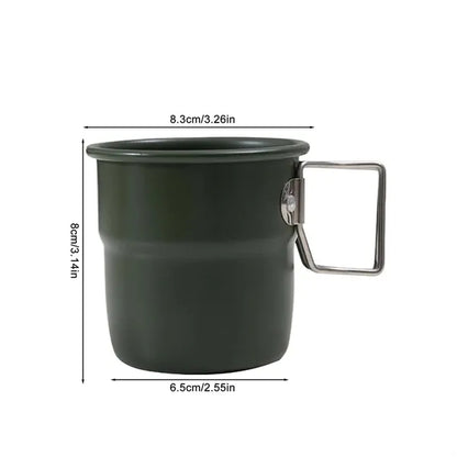 10oz Portable Stainless Steel Camping Mug with Handle