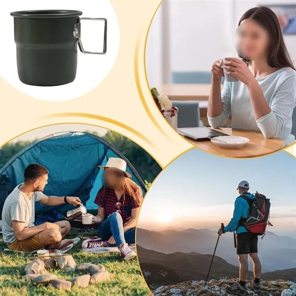 10oz Portable Stainless Steel Camping Mug with Handle