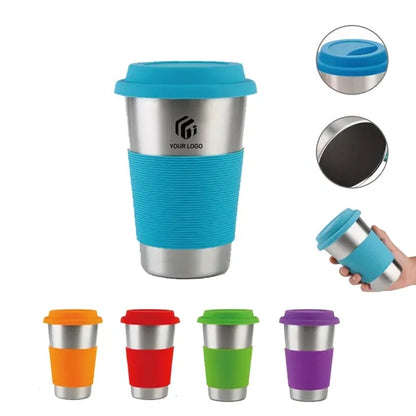 Stainless Steel Durable Travel Mug with Silicone Lid