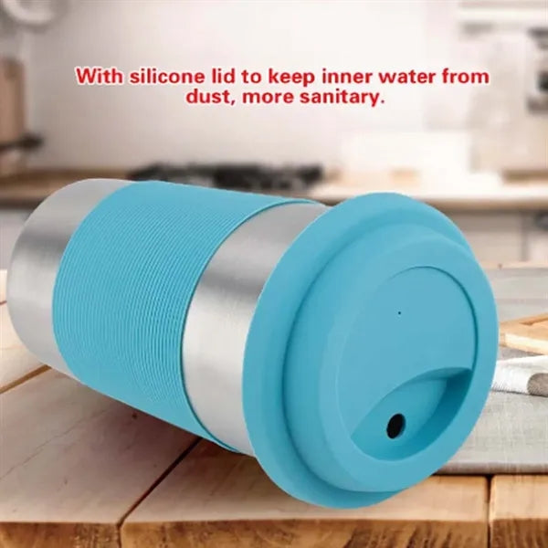 Stainless Steel Durable Travel Mug with Silicone Lid