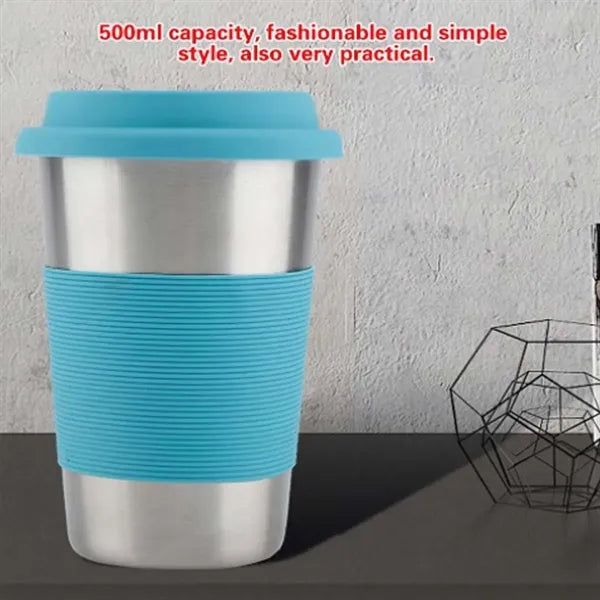 Stainless Steel Durable Travel Mug with Silicone Lid