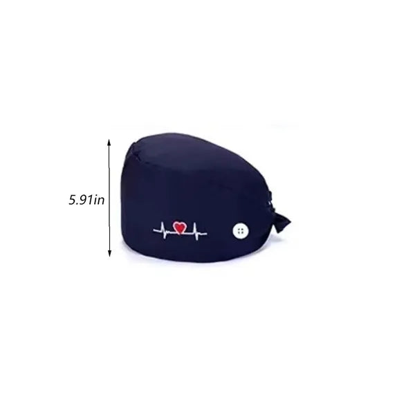 Unisex Sweatband Nursing Hat Bouffant Scrub Cap with Button