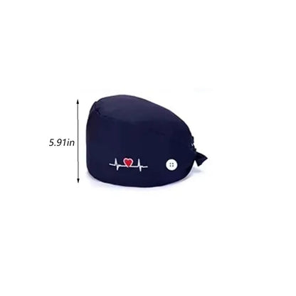 Unisex Sweatband Nursing Hat Bouffant Scrub Cap with Button