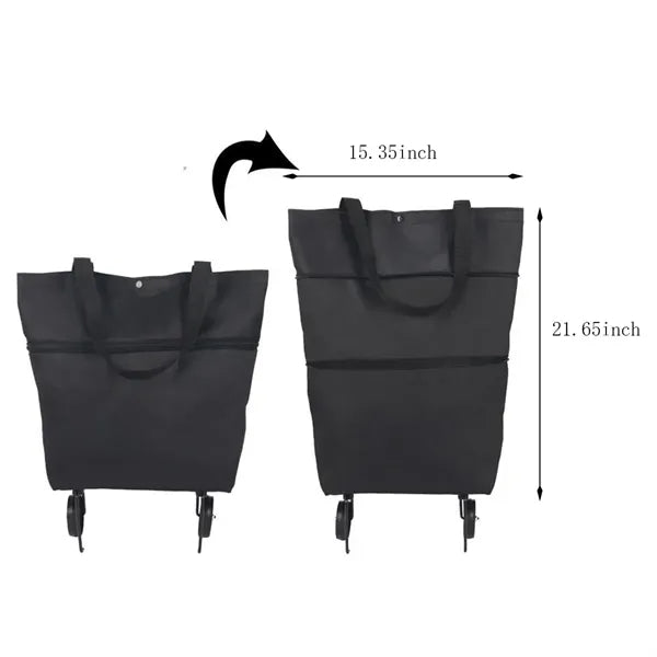 Portable foldable groceries shopping cart bag with wheels