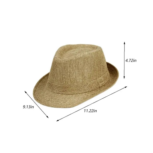 Solid color sunshade performance evening linen jazz hat