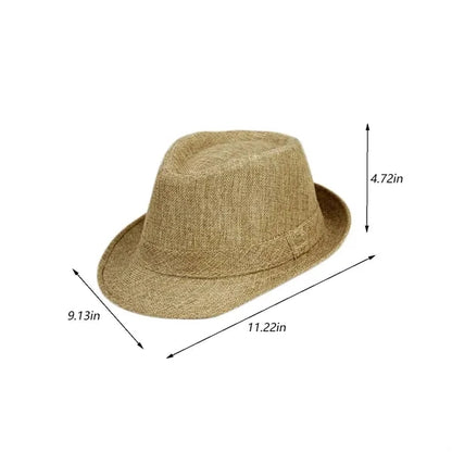 Solid color sunshade performance evening linen jazz hat