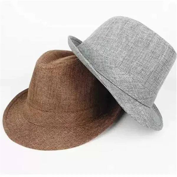 Solid color sunshade performance evening linen jazz hat