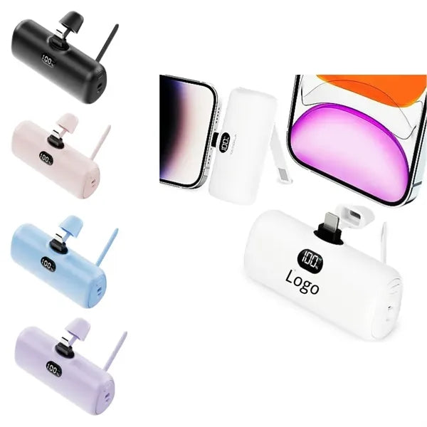 2 in 1 Portable Phone Charger with Stand 5000 mAh