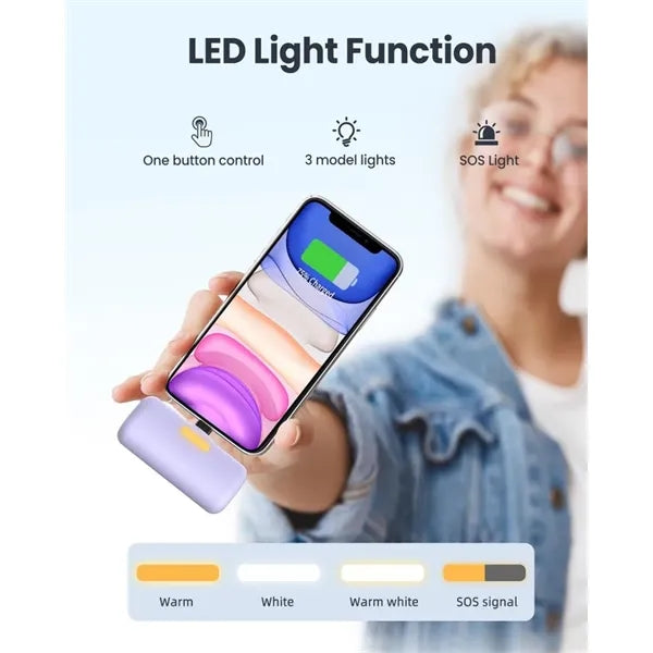 2 in 1 Portable Phone Charger with Stand 5000 mAh