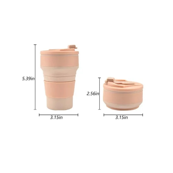 12oz collapsible silicone travel cup for camping hiking