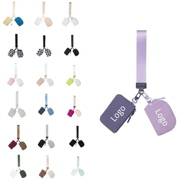 Mini Zip Around Wristlet keychain Wallet