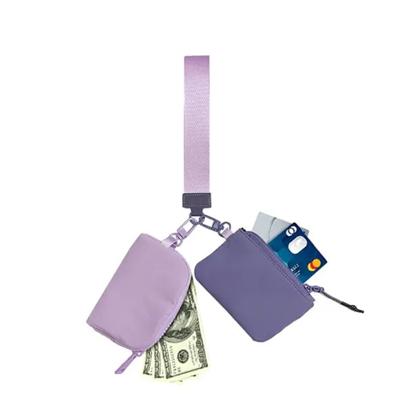 Mini Zip Around Wristlet keychain Wallet