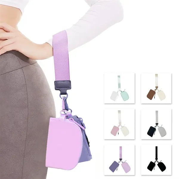 Mini Zip Around Wristlet keychain Wallet