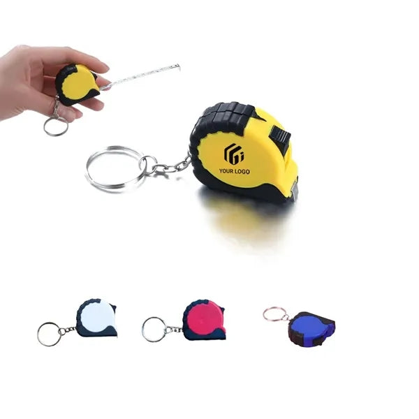 Mini Portable Automatic Rebound Steel Tape Measure Keychain