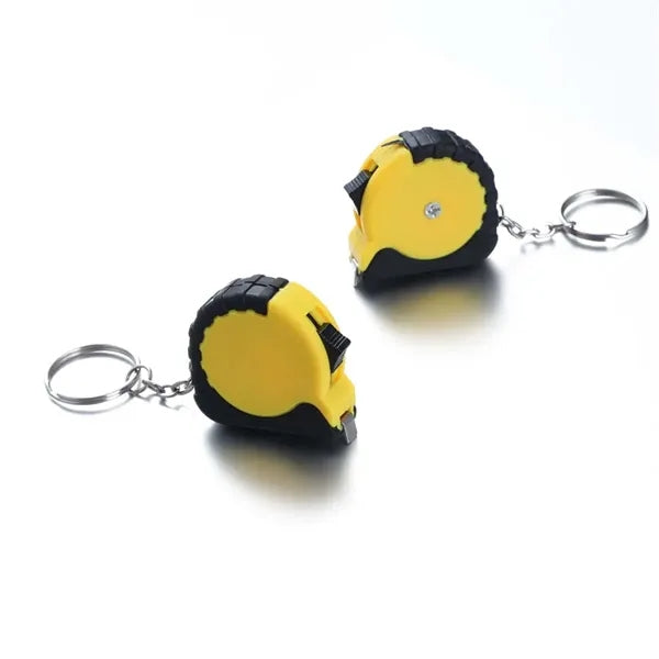 Mini Portable Automatic Rebound Steel Tape Measure Keychain