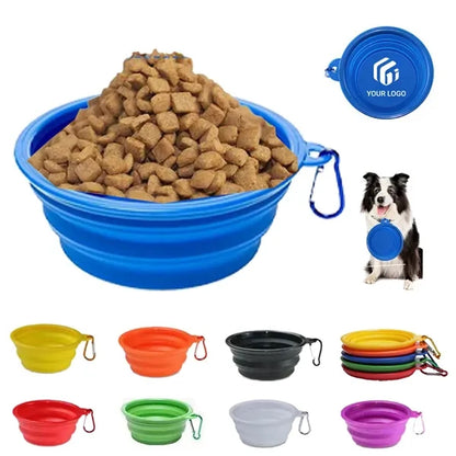 Foldable portable  practical outdoor pet feeding bowl