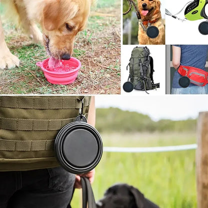 Foldable portable  practical outdoor pet feeding bowl