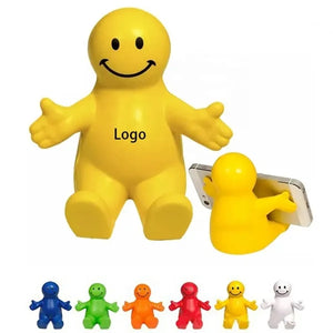 Fun Colorful Squeezable Smile Face Guy Phone Holders
