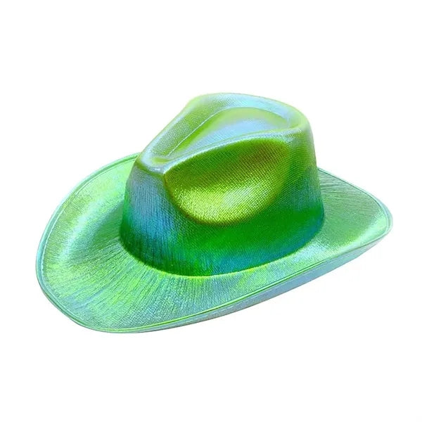 Neon Sparkly Glitter Space Cowboy Hat