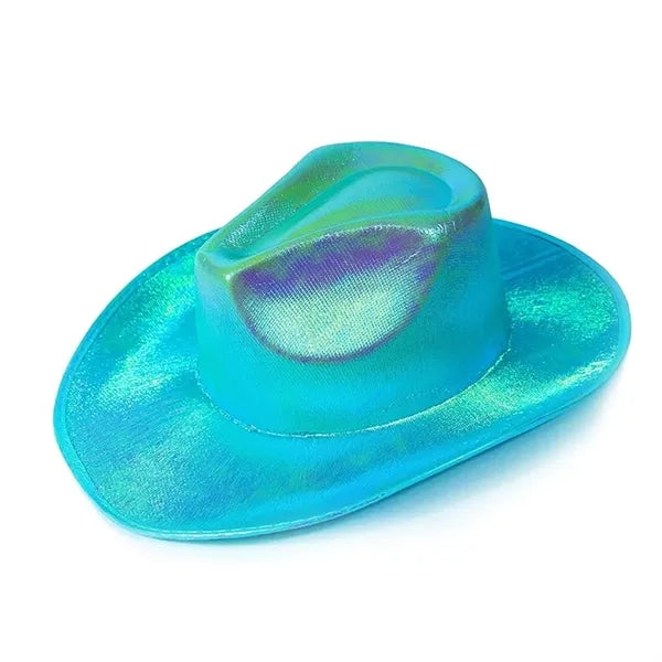 Neon Sparkly Glitter Space Cowboy Hat