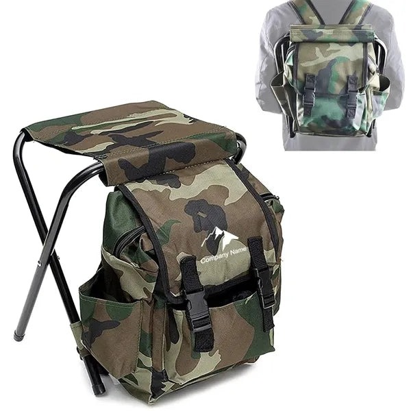 Folding Stool Backpack Insulated Cooler Bag