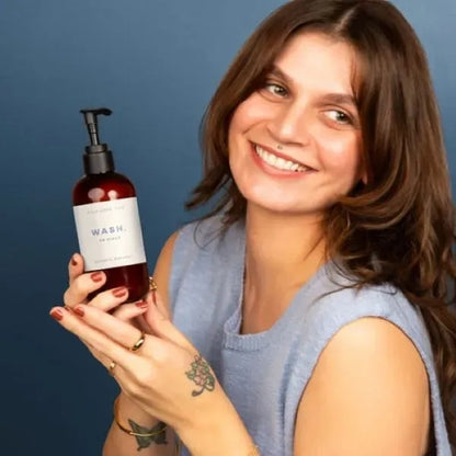 8 OZ WASH WITH PUMP CAP - 4CP LABEL