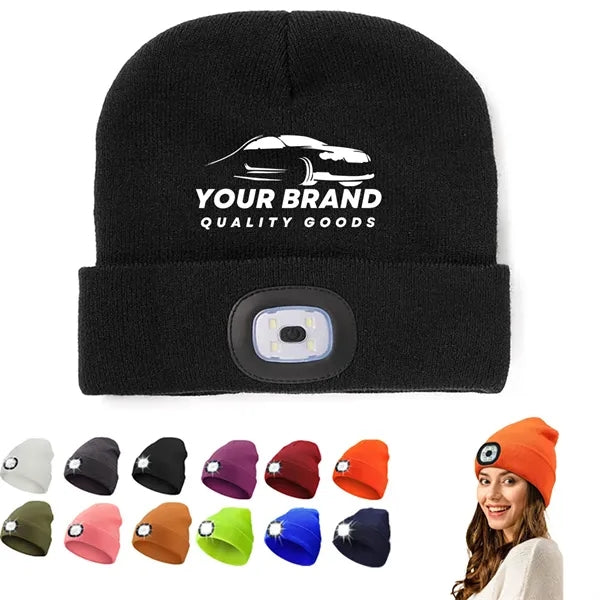 Unisex LED Beanie with Light Hands Free  Headlamp Hats
